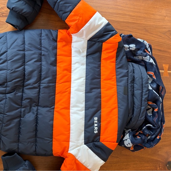Orange and Navy Puffer Jacket - Picture 4 of 4